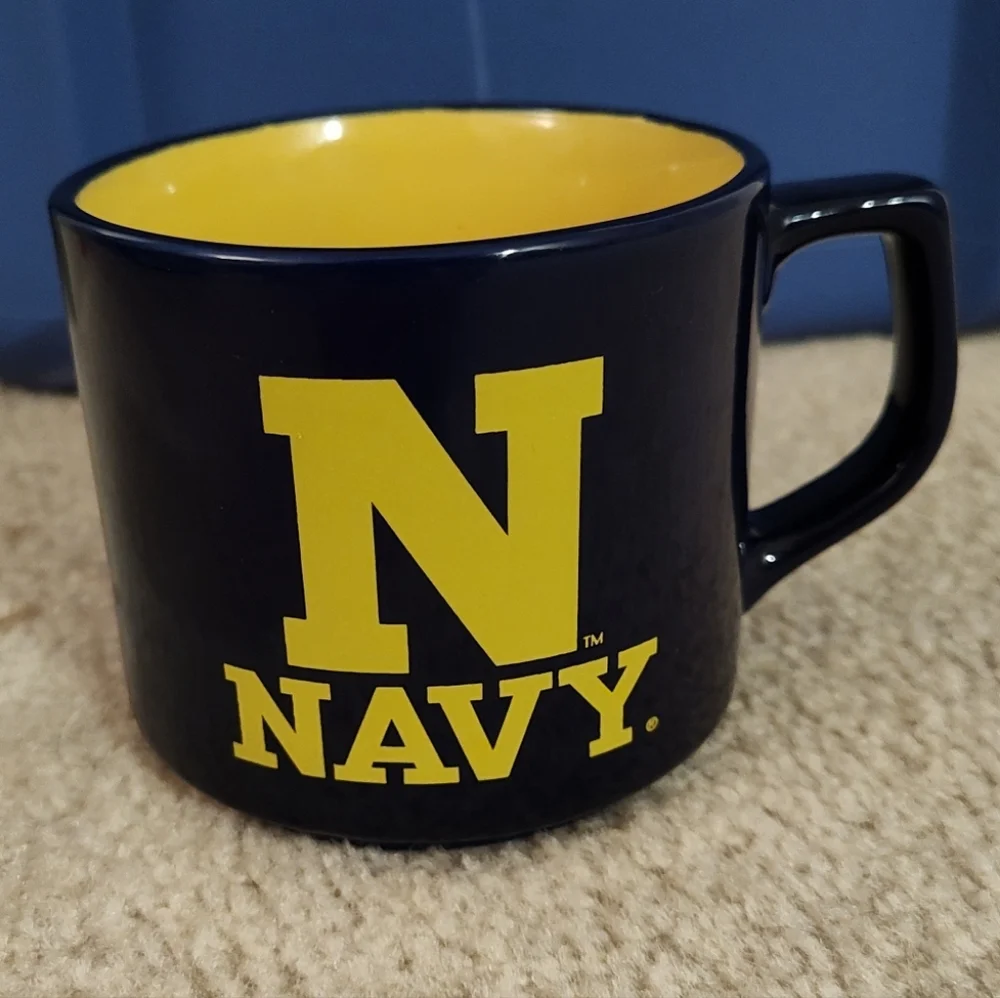 U.S. Navy USN Coffee Mug, Blue And Gold, 3.5 inches tall
